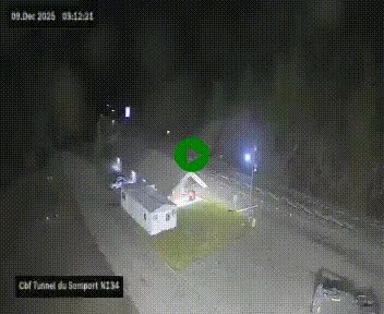 Webcam à l'entrée du tunnel du Somport, côté français, sur la N134, dans les Pyrénées, en direction de l'Espagne, à 1116 mètres d'altitude
