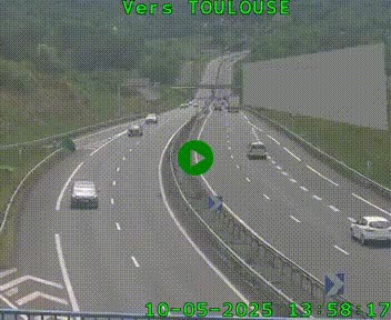 Caméra routière sur l'autoroute A20 à Noailles, en périphérie de Brive-la-Gaillarde. Vue orientée vers Toulouse