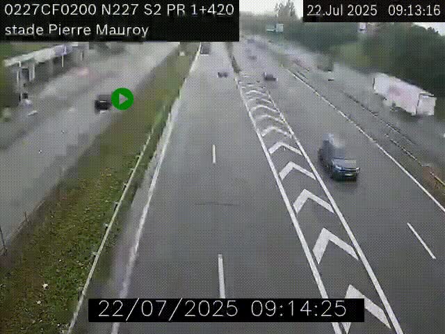 Webcam à hauteur du Stade Pierre Mauroy à Villeneuve d'Ascq sur la N227. Vue orientée vers Mons-en-Baroeul