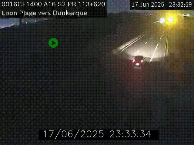 Webcam autoroute A16 à hauteur de Loon-Plage. Vue orientée vers Dunkerque et la Belgique.