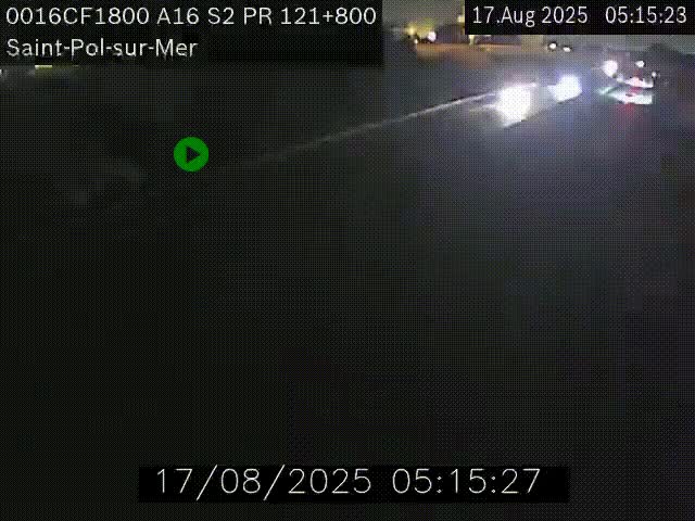 Webcam autoroute A16 à proximité de Dunkerque, à hauteur de la sortie Saint-Pol-sur-Mer. Vue orientée vers Calais