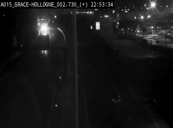 Webcam E42/A15 à Grâce-Hollogne, à proximité de la jonction avec l'A604. Vue orientée vers Namur