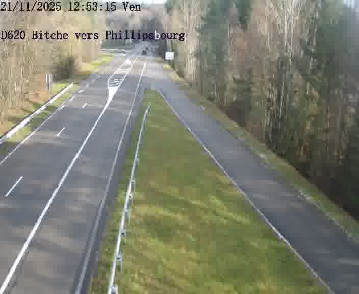 Webcam sur la D620, sur le contournement de Bitche. Vue orientée vers Philippsbourg