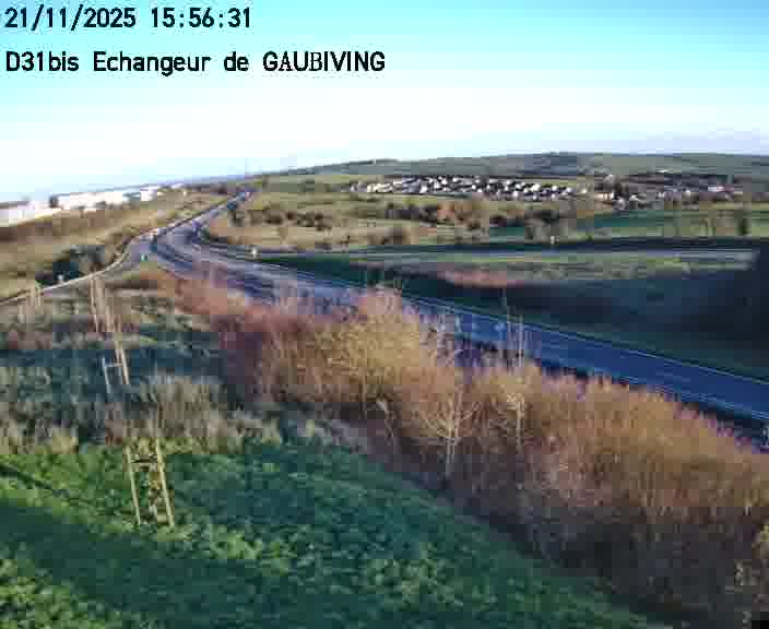 Dispositif d’observation sur D31bis (France) à Gaubiving, en direction de Sarreguemines, offrant une visualisation fiable des conditions de circulation.