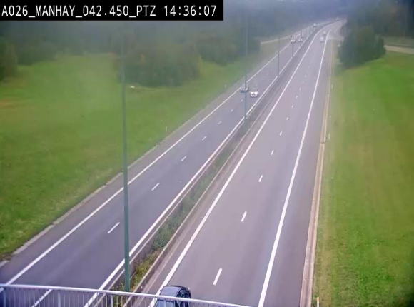 Webcam autoroute A26/E25 à hauteur de Manhay, à la jonction avec la N651 en direction de Liège - BK 42.4