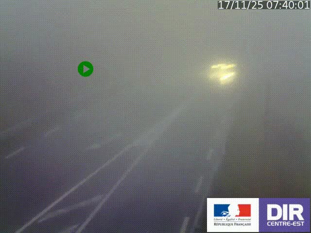 Webcam sur le col Pin Bouchain, vue orientée vers Roanne, en provenance de Lyon sur la nationale 7 (N7)