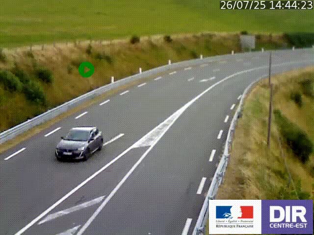 Webcam sur le col Pin Bouchain, vue orientée vers Roanne, en provenance de Lyon sur la nationale 7 (N7)