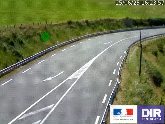 Webcam sur le col Pin Bouchain, vue orientée vers Roanne, en provenance de Lyon sur la nationale 7 (N7)