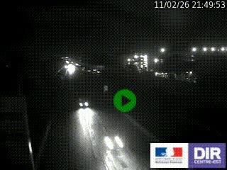 Webcam trafic au bout de l'A42, à la jonction avec le Boulevard Périphérique Nord de Lyon (D383) à Villeurbanne. Vue orientée vers Marseille