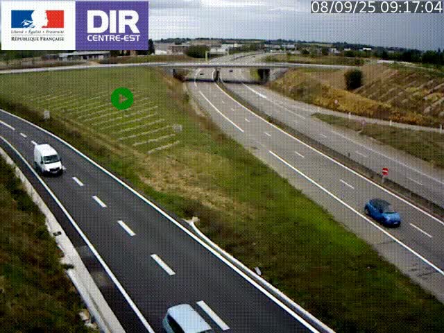 Webcam sur le contournement de Valence, sur la Nationale 7, caméra orientée vers Lyon
