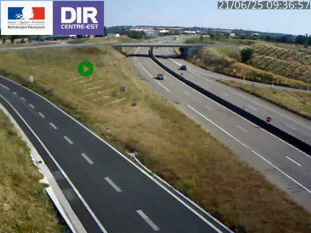 Webcam sur le contournement de Valence, sur la Nationale 7, caméra orientée vers Lyon
