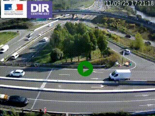 Webcam traffic à Grenoble-sud sur l'autoroute A480. Vue orientée vers l'entrée et la sortie de Grenoble