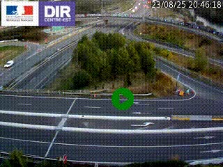 Webcam traffic à Grenoble-sud sur l'autoroute A480. Vue orientée vers l'entrée et la sortie de Grenoble
