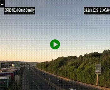 Webcam routière sur N338 à hauteur de Grand-Quevilly en périphérie de Rouen. Vue orientée vers Rouen