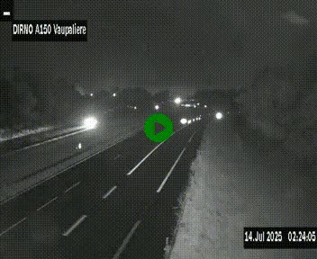 Webcam autoroute A150 à hauteur de La Vaupalière en périphérie de Rouen. Vue orientée vers Rouen