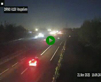 Webcam autoroute A150 à hauteur de La Vaupalière en périphérie de Rouen. Vue orientée vers Rouen