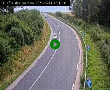 Webcam en haut de la Côte des Carreaux sur la N31 à Avesnes-en-Bray. Vue orientée vers Rouen