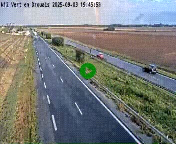 Webcam à hauteur de Vert-en-Drouais sur la N12, en périphérie de Dreux. Vue orientée vers Alençon