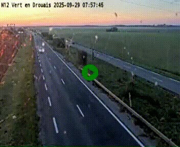 Webcam à hauteur de Vert-en-Drouais sur la N12, en périphérie de Dreux. Vue orientée vers Alençon