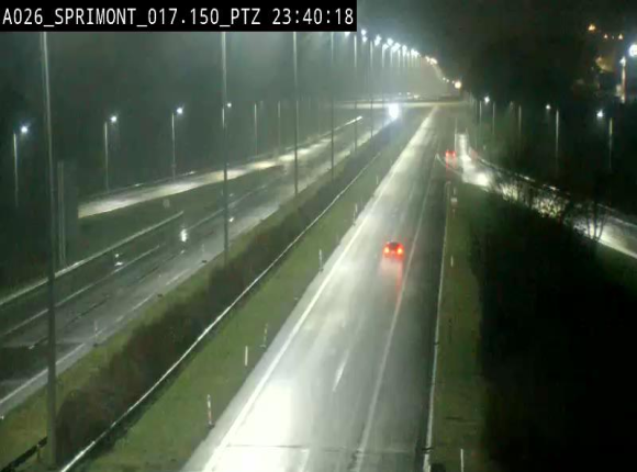 Webcam A26 (E25) à Sprimont, sur l'autoroute entre Liège et Arlon. Vue orientée vers le Luxembourg