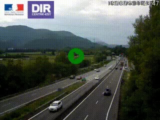 Caméra trafic à Meylan sur la Rocade-Sud de Grenoble en direction d'Aix-en-Provence