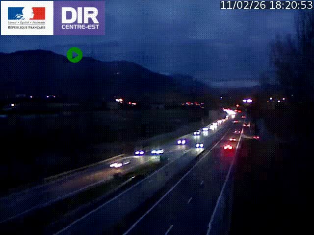 Caméra trafic à Meylan sur la Rocade-Sud de Grenoble en direction d'Aix-en-Provence