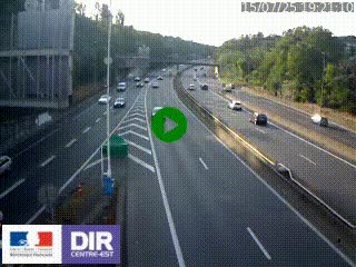 Caméra autoroute sur A6 - Valvert, près de Lyon, en direction de Paris, à hauteur de la sortie 36 Porte du Valvert