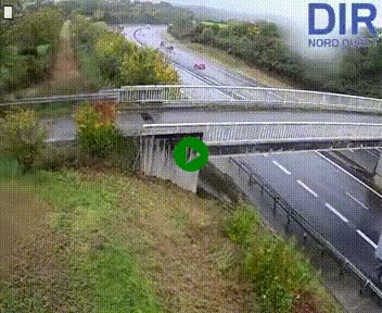 Webcam sur A84 à hauteur de Pont-Farcy, au niveau du pont autoroutier sur la Vire, au sud de Saint-Lô