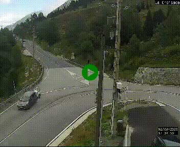 Webcam au carrefour de la croisade, à la jonction entre la N22 et la N320, avant le poste de douane franco-andorrane. Webcam à 1790 mètres d'altitude