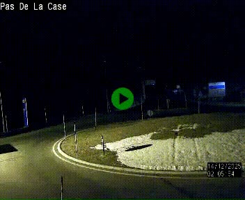 Webcam sur la N22 au niveau du poste frontière entre la France et Andorre à proximité de Pas de la Case à plus de 2000 mètres d'altitude