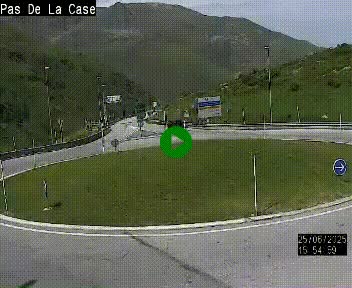 Webcam sur la N22 au niveau du poste frontière entre la France et Andorre à proximité de Pas de la Case à plus de 2000 mètres d'altitude