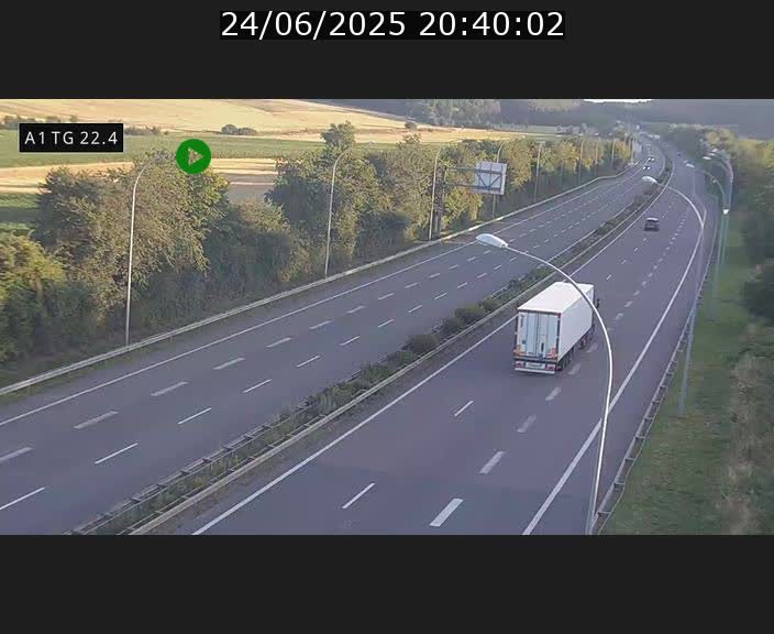 Traffic live webcam Luxembourg Flaxweiler - A1 direction Luxembourg - BK 22.4