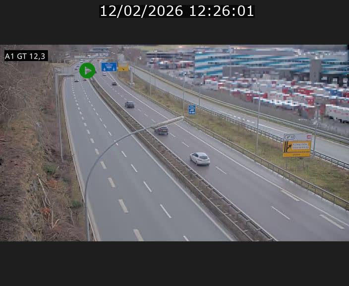 Traffic live webcam Luxembourg Senningerberg - A1 direction Allemagne - BK 12.3