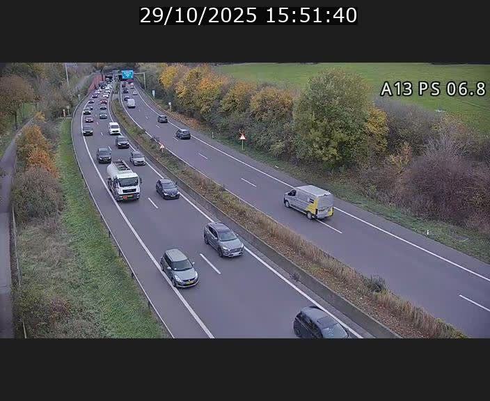 Traffic live webcam Luxembourg Ehlerange - A13 direction Esch-sur-Alzette - BK 6.8