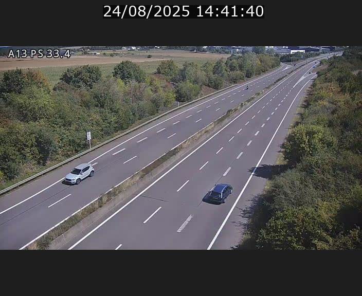 Webcam trafic sur A13 à hauteur de Mondorf-les-Bains en direction d'Altwies
