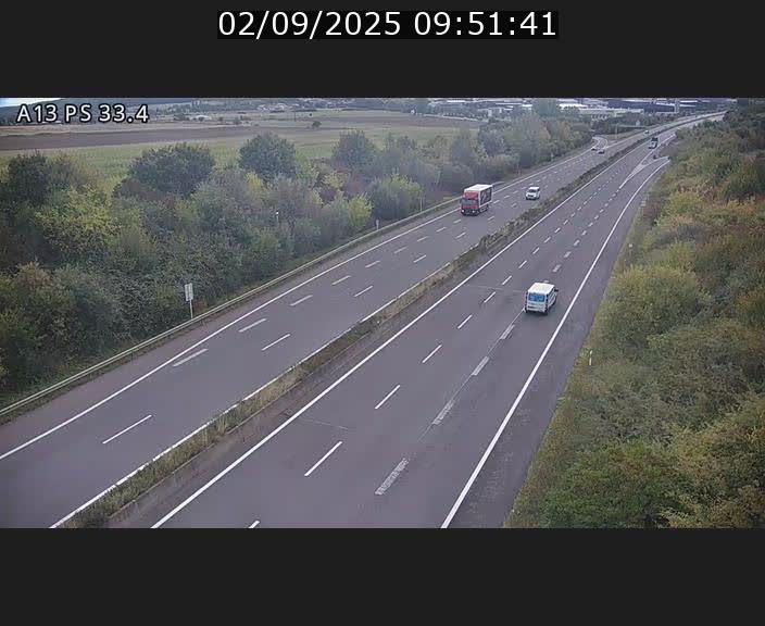 Webcam trafic sur A13 à hauteur de Mondorf-les-Bains en direction d'Altwies