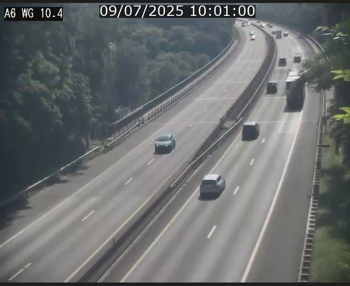 Traffic live webcam Luxembourg Mamer - A6 - BK 10.4 - direction Luxembourg/France/Allemagne