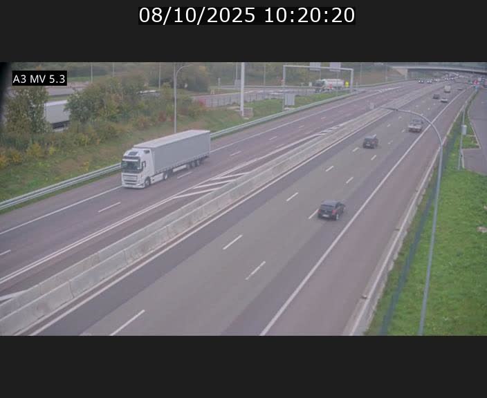Webcam à l'Aire de Berchem au Luxembourg sur l'A3. Vue orientée vers la France