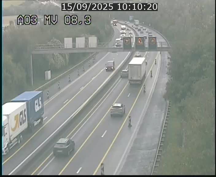 Webcam Autoroute après la Croix de Bettembourg en direction de Luxembourg sur l'A3