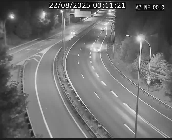 Caméra autoroute Luxembourg A7 - Echangeur A1/A7 Grünewald direction Tunnel Stafelter