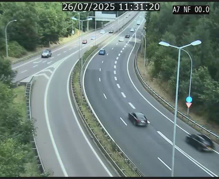 Caméra autoroute Luxembourg A7 - Echangeur A1/A7 Grünewald direction Tunnel Stafelter