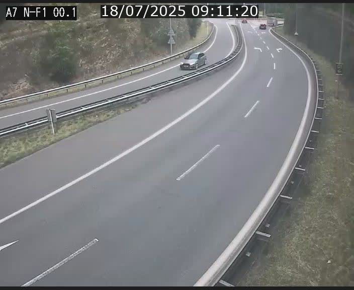 Webcam autoroute Luxembourg A7 située dans la sortie 1 Waldhof, vers la N11, avant le Tunnel Stafelter