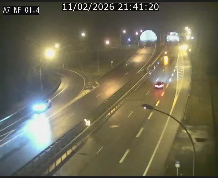 Caméra autoroute Luxembourg A7 - Echangeur Waldhaff - direction Tunnel Stafelter