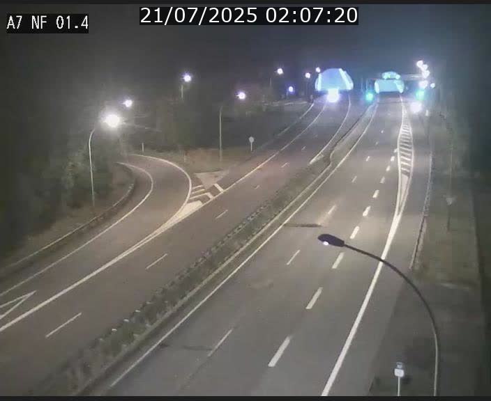 Caméra autoroute Luxembourg A7 - Echangeur Waldhaff - direction Tunnel Stafelter