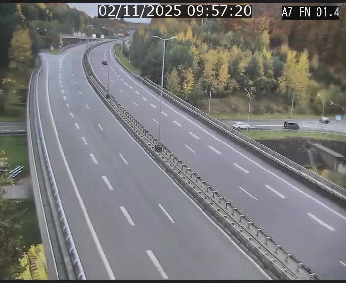 Caméra autoroute Luxembourg A7 - Tunnel Stafelter - direction Echangeur Grünewald