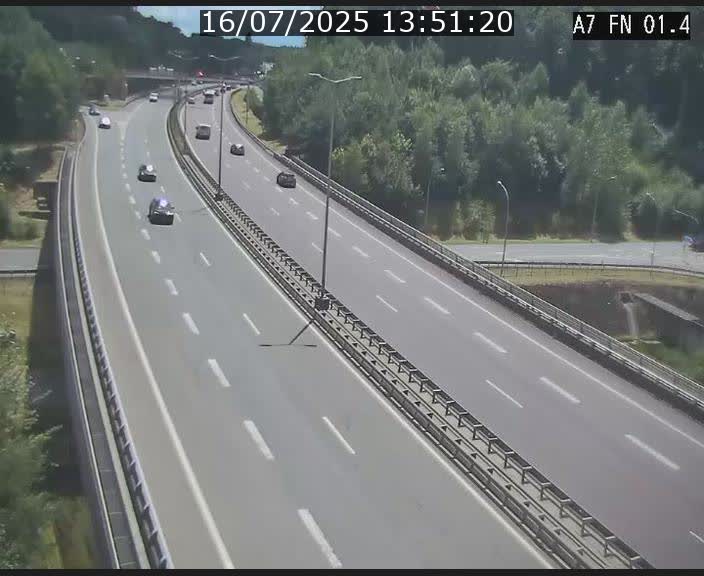 Caméra autoroute Luxembourg A7 - Tunnel Stafelter - direction Echangeur Grünewald
