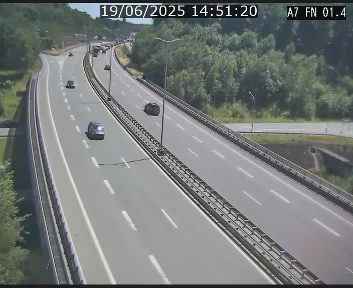 Caméra autoroute Luxembourg A7 - Tunnel Stafelter - direction Echangeur Grünewald