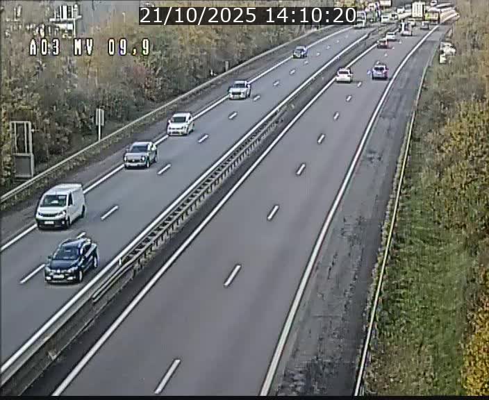 Webcam Autoroute à la Croix de Bettembourg - A3 - BK 9.9 - direction Luxembourg-Ville