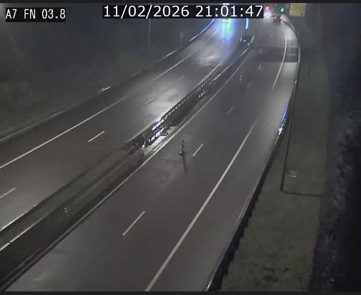 Caméra autoroute Luxembourg A7 - Passage à gibier Rëngelbour - direction Tunnel Stafelter