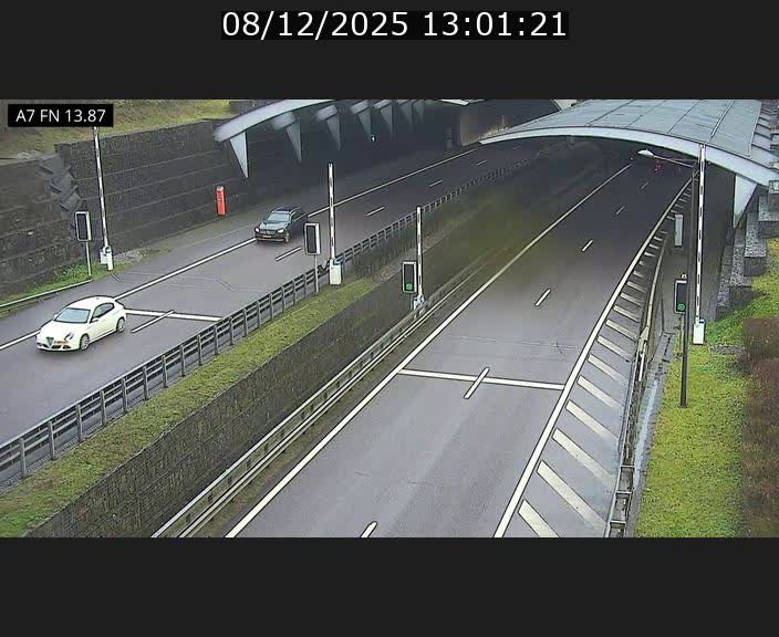 Caméra trafic Luxembourg - A7, Tunnel Gousselerbierg, entrée nord, direction Lorentzweiler